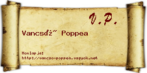 Vancsó Poppea névjegykártya
